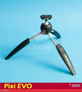Manfrotto PIXI EVO Mini Tripod (Black) Mfr # MTPIXIEVO-BK - Picture 1 of 6