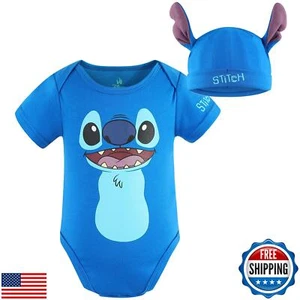 Disney Lilo and Stitch Baby Boys Bodysuit and Cap for Newborn and Infant - Picture 1 of 5