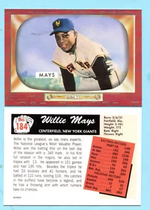 2023-1955 Style Collector Card - # 184 Willie Mays - New York Giants - Picture 1 of 1