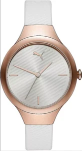 PUMA Womens Watch CONTOUR P1018 Silicone White Gold Rose - Picture 1 of 1