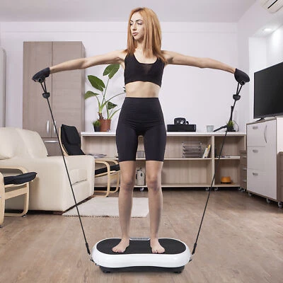 Whole Body Vibration Platform Exercise Machine Max Weight 220Lbs Home Use White  - Image 1 of 4