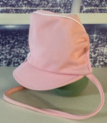 Vintage Child Baby Toddler Bonnet Pastel Pink Ribbon Trim USA Handmaids Tale - Image 1 of 4