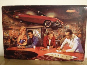 ELVIS Garage Rustic Look Vintage Tin Signs Man Cave, Shed & Bar Sign Home, - Picture 1 of 2
