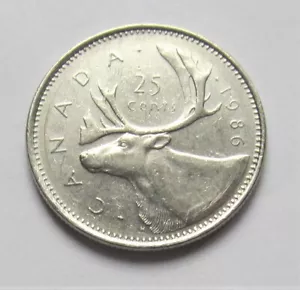 1986 Canada 25 Cent Caribou Quarter - combined shipping - Picture 1 of 2