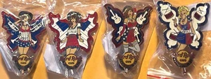 Hard Rock Cafe WASHINGTON DC 2011 Sexy Patriotic Stained Glass Fairy Girl 4 PINS - Picture 1 of 5