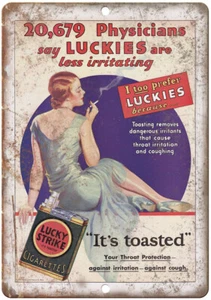 Lucky Strike Zigarette Vintage Tabak Werbung 12" x 9" Reproduktion Blechschild Y49 - Bild 1 von 1