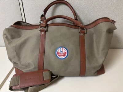 New Cutter & Buck travel duffle bag canvas leather weekender ESPN Duffel Duffle - Image 1 of 4