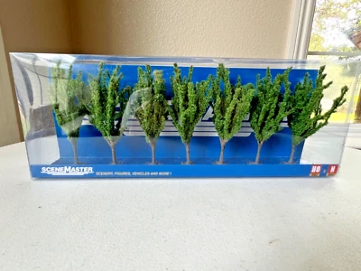 Walthers SceneMaster #949-1165 HO/N Scale Poplar Trees 7 Pack 4 3/4" Tall- NOS - Image 1 of 3