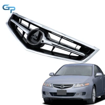 For 2006 2007 2008 Acura TSX Front Bumper Upper Grille Grill W/Chrome Molding Foto 1 de 4