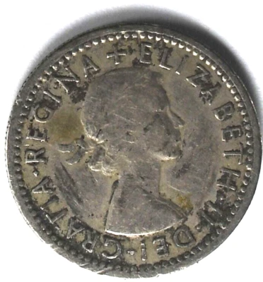 1954 Great Britain 6 Six Pence KM# 832 Copper Nickel Coin - Image 1 of 2