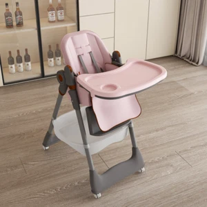 High Chair, Adjustable Baby – Portable Infant Feeding Seat w Safety Belt - Picture 1 of 8