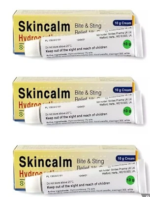3x Hydrocortison Cream - 10g tube Itching Bites sting - Skincalm Expires 07/2029 - Image 1 of 3