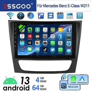 Autoradio 4+64GB Android 13 GPS CarPlay Navi per Mercedes Classe E/CLS W211 W219 - Foto 1 di 20