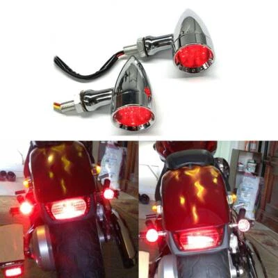 For Yamaha V Star 1100 650 2X Chrome Motorcycle Bullet LED Turn Signal Lights - Image 1 of 4
