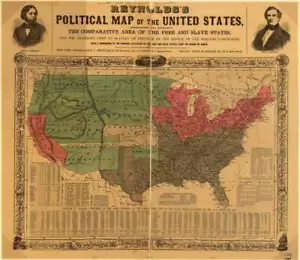 1850 MAPA POLÍTICO DE LOS ESTADOS UNIDOS BRILLANTE FOTO DE PÓSTER estados esclavos libres 1613 - Imagen 1 de 1