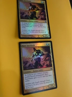 Bant Sureblade x2 Huamn soldier Alara Reborn. Magic the Gathering FOIL 2 Card. - Image 1 of 4