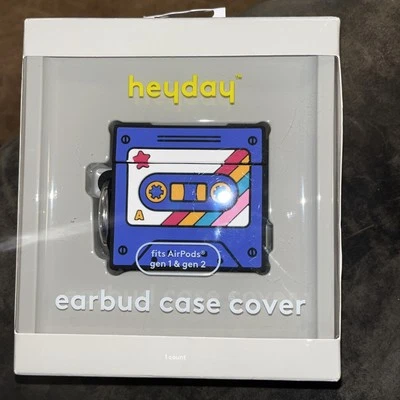 Heyday Apple AirPods Gen 1 and Gen 2 Hardshell Case with Clip Black Tort NEW - Image 1 of 2