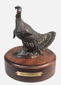 Vintage 1993 Harvey Rattey PRAIRIE GOBBLER Bronze Turkey Sculpture 59/200 - Picture 1 of 12