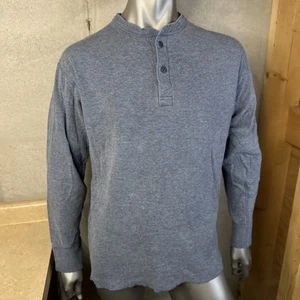 LL Bean River Driver Wool Blend Henley Shirt Men’s XL Blue-Gray Made In Canada - Picture 1 of 6