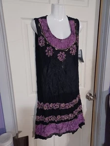 Elegant Black and Purple Women's Dress - Picture 1 of 5
