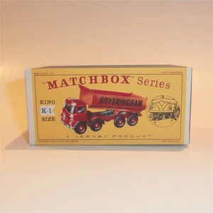 Matchbox Lesney King Size K 1 Hoveringham Tipper Dump Truck Repro Box - Foto 1 di 4