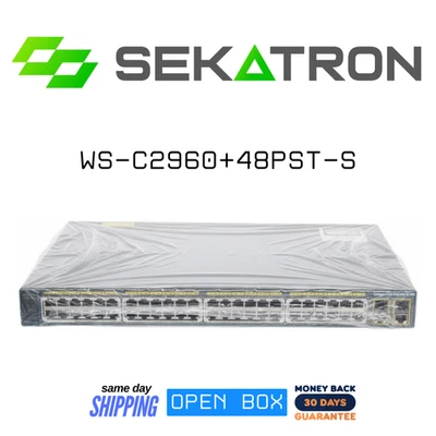📦 Open Box • Cisco WS-C2960+48PST-S • 48× PoE Ports • 2× SFP • Managed Switch ⚡ - Image 1 of 2