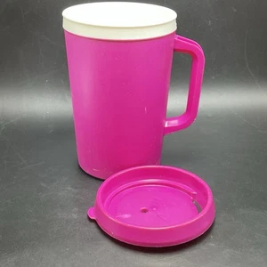 Aladdin Hot Pink Raspberry Travel Mug Cup 32 Oz Insulated w Lid USA Vintage - Picture 1 of 8