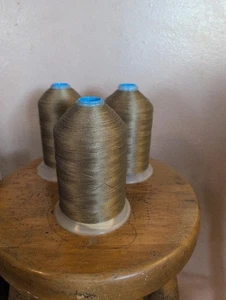 Lot of 3 sewing machine thread in light brown e polyester thread - Picture 1 of 2