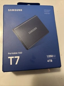 Samsung T7 Portable SSD Titan Gray 4TB, 1050MB/S External - NEW SEALED in box - Photo 1/3