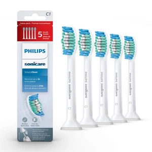 Philips Sonicare Genuino SimplyClean Cabezales de Cepillo de Dientes de Repuesto (Paquete de 5) Blanco - Imagen 1 de 6