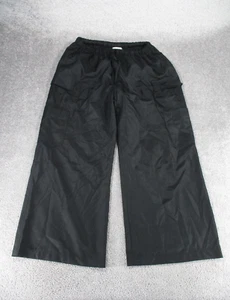 Reformation Pants Womens Medium Petite Black Cargo Wide Leg Drawstring * - Picture 1 of 11
