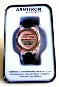 Womens Armitron Pro Sport 45/6984 Pink Quartz Digital Waterproof 165 Ft. - Picture 1 of 6