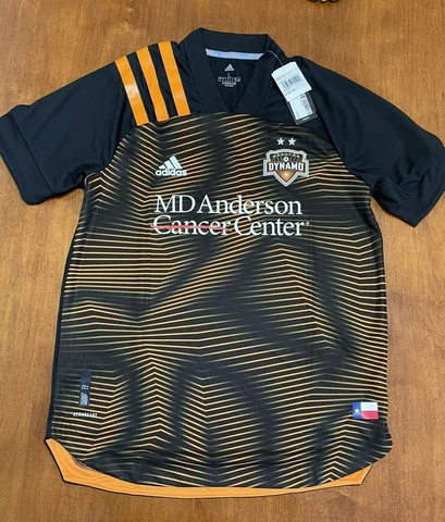 NWT Adidas Men's Aeroready Houston Dynamo MLS Soccer Jersey Large Black/Orange Cover