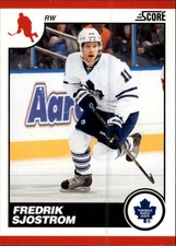 2010-11 Score Maple Leafs Hockey Card #447 Fredrik Sjostrom