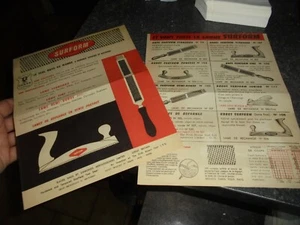 Feuillet Publicitaire Ancien Outil Métallier Menuisier Rabot Lime SURFORM Dar Ex - Picture 1 of 1