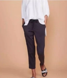 Lou & Grey LOFT weicher Satin Hose Damen XL marine Kordelzug Reißverschlusstaschen vorne - Bild 1 von 15