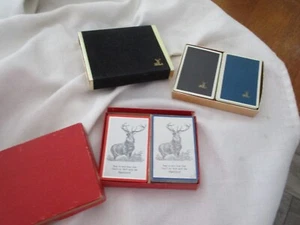 Vintage Deck Karten Spielen Doppeldeck 2er Set (insgesamt 4) Hirsche Bock - Bild 1 von 5
