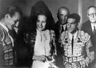 Eva Peron, Wearing A Mantilla, Is Surrounded By Two Bullfighters B- Old Photo