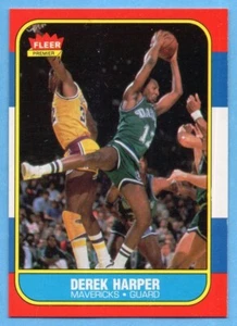 1986-87 Fleer #44 Derek Harper RC NEAR MINT/MINT Dallas Mavericks ROOKIE A8206 - Bild 1 von 2