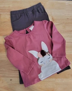 Toddler Girl Easter Outfit 18 Month Pant, Shirt, Cape Faux Trim NWT Easter Bunny - Picture 1 of 7