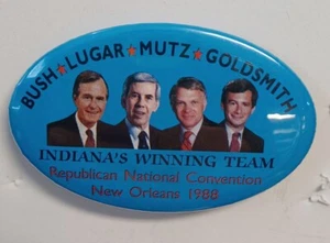 1988 George Bush Indiana Team Republikanische Politische Kampagne Pinback Button - Bild 1 von 3