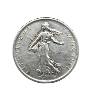 1960 France 5 Francs SOWER SEMEUSE UNC. 0.835 Silver Coin #2 KM #926 - Picture 1 of 4