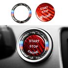 Luxury Carbon Fiber Engine Stop Button Cover Trim With Decor Ring For