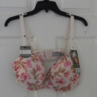 Camiseta Daisy Fuentes Figura Completa Sujetador Push Up 40D Rosa Floral Nueva con Etiquetas Foto 1 de 4