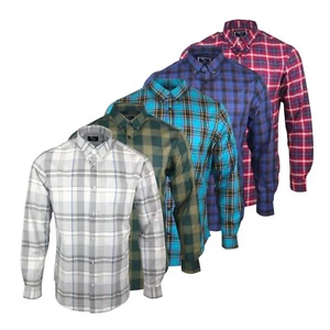 Camisa de algodón para hombre manga larga patrón cuadros oficina boda fiesta trabajo Prendas para el torso P3 - Imagen 1 de 42