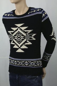POLO Ralph Lauren Kids Black Cream Fair Isle Nordic Sweater NWT $125 - Picture 1 of 1