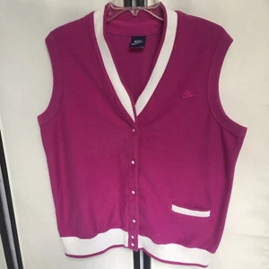 Nike Womens Vintage 80s Purple Tennis Golf Vest Metal Snap Buttons A8 Super Rare - Imagen 1 de 11
