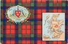 Scotland Red Green Tartan Badge Fine Leaved Heath Arms Map Unused Postcard H20
