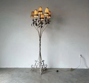 Vintage French Hollywood Regency Wrought Iron lighting arrangement - Picture 1 of 7