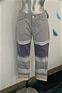 pantalon 7/8 retroussé tricolore MARITHE FRANCOIS GIRBAUD taille 44 fr W34 NEUF - Imagen 1 de 4